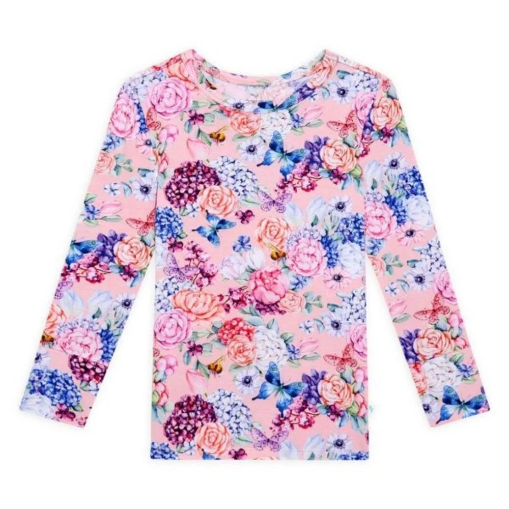 NWT Posh Peanut Lyric 2 pc. Basic Pink Floral Pajama Set 3T-4T